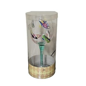 Cypress Handpainted Wine Glass 12 oz